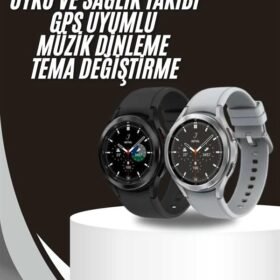 Akıllı Saat Bluetooth Bağlantılı Yuvarlak Ekran Plastik Kordonlu