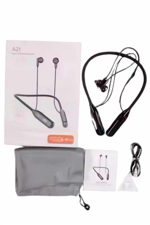 Boyun Bantlı Kablolu Yüksek Ses Kaliteli Bluetooth Kulaklık Uzun Pil Ömrü - Görsel 5