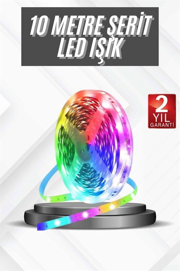 RGB Şerit Led 10 Metre Led Işık Kumanda ile Kontrol RGB - Görsel 2
