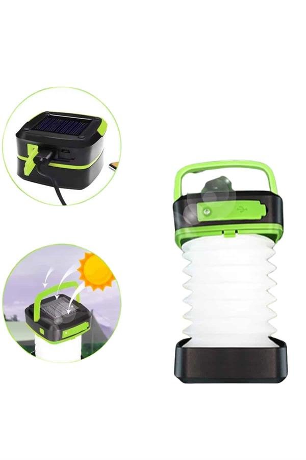 Kamp Lambası Katlanabilir Lamba Solar Şarjlı Led Lamba El Fenerli