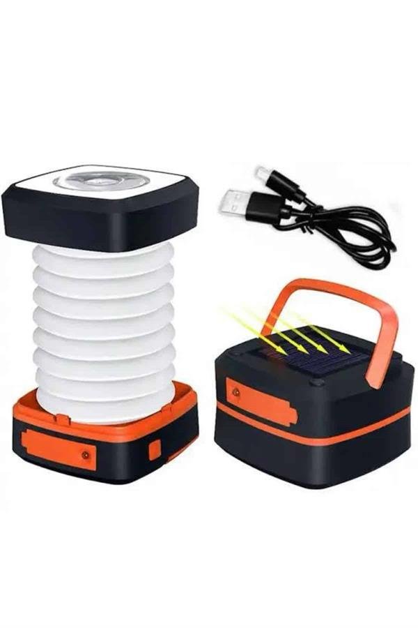 Kamp Lambası Katlanabilir Lamba Solar Şarjlı Led Lamba El Fenerli - Görsel 5