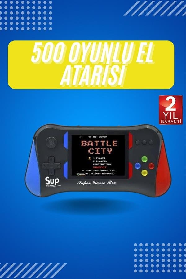 3.5 İnç 500 Klasik Retro Oyun Yüklü Kollu Oyun Konsolu - Görsel 2