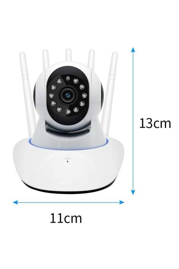 LED Aydınlatmalı 5 Antenli Motorlu 1080P Wifi Kamera Sensörlü - Görsel 5