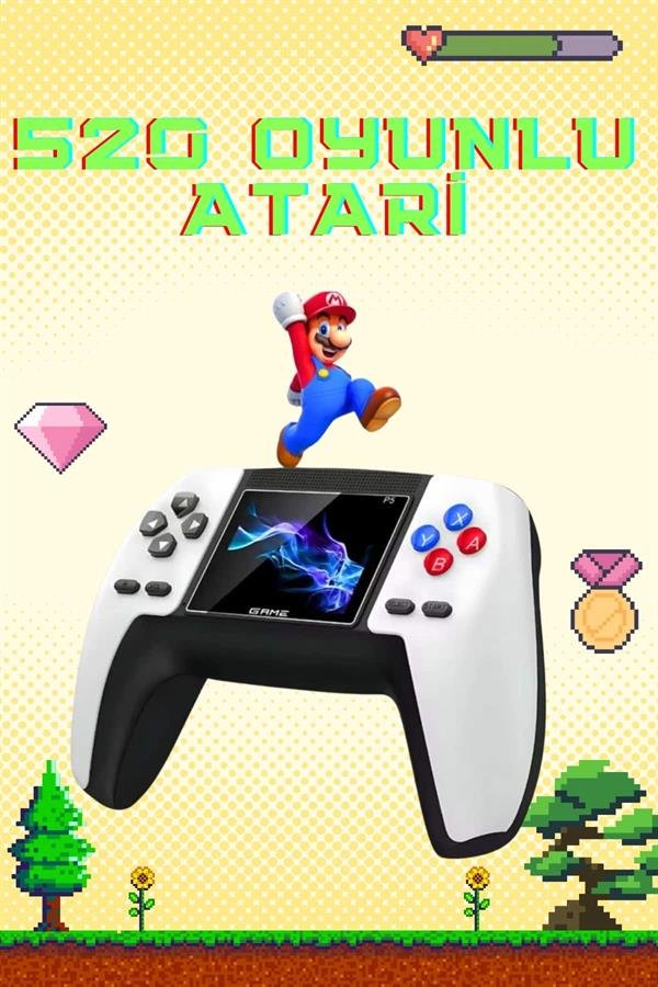 Retro Konsol P5 Uyumlu Taşınabilir 520 Oyunlu Kablosuz Game Stick - Görsel 2