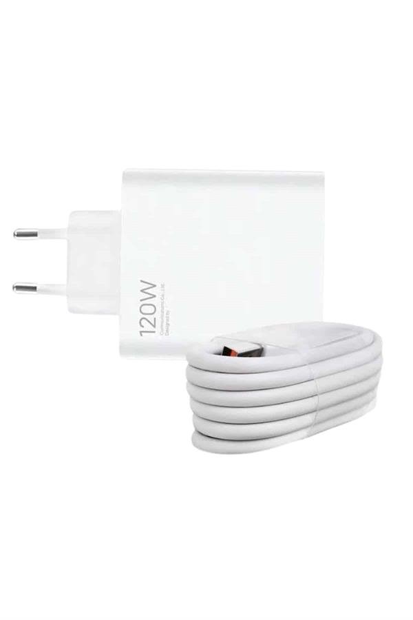 120 Watt Turbo Hızlı Şarj Aleti Seti Hızlı Şarj Adaptörü Beyaz - Görsel 4