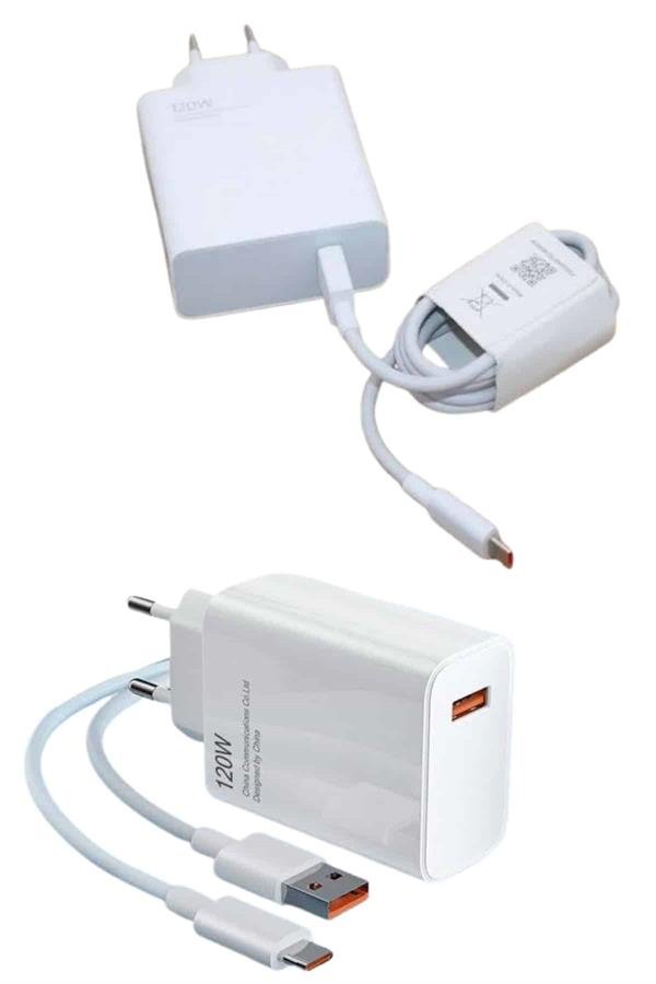 120 Watt Turbo Hızlı Şarj Aleti Seti Hızlı Şarj Adaptörü Beyaz - Görsel 5