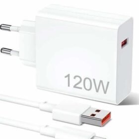 120W Şarj Aleti Hızlı Çift Turbo Şarj Aleti Seti Beyaz