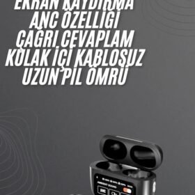 Kulak İçi Bluetooth Kulaklık Ekranlı Müzik Dinleme Çağrı Cevaplama Siyah