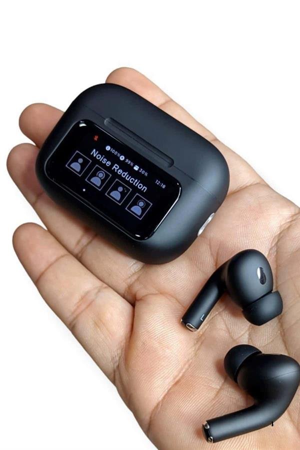 Yeni Nesil ANC Özellikli Çağrı Cevaplayan Dokunmatik Ekranlı Bluetooth Kulaklık Siyah - Görsel 4