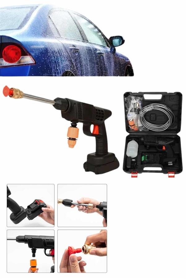 Bahçe Sulama Tabancası Makinesi Yüksek Basınçlı Akülü Yıkama Makinesi - Görsel 5