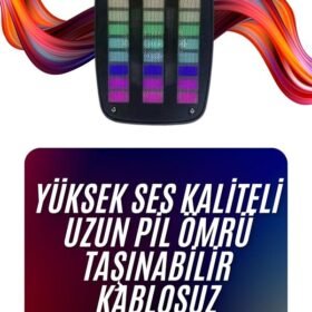 Bluetooth Hoparlör Taşınabilir Şarjlı Işıklı Büyük Boy Yüksek Ses Kaliteli
