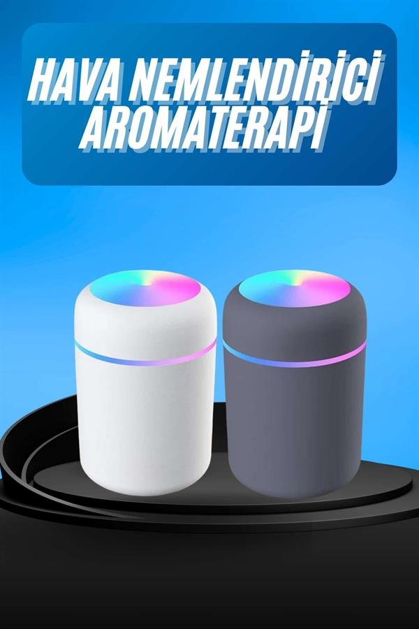 Humidifier LED Işıklı Mini Ortam Oda Kokusu Aromaterapi Buhardanlık - Görsel 2