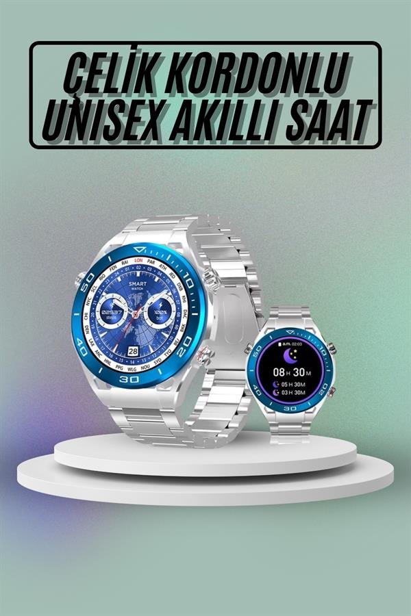 Akıllı Saat Çelik Kordonlu Amoled Ekran Android ve İOS Uyumlu Çağrı Cevaplayabilen - Görsel 2