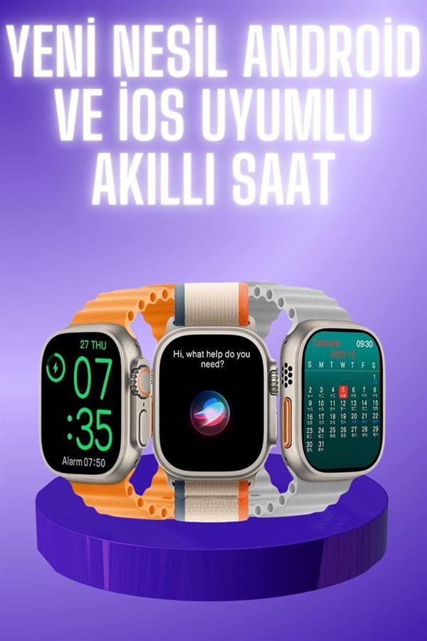 Akıllı Saat Çok Fonksiyonlu Unısex Sosyal Medya Girişli Bluetooth Bağlantılı - Görsel 2