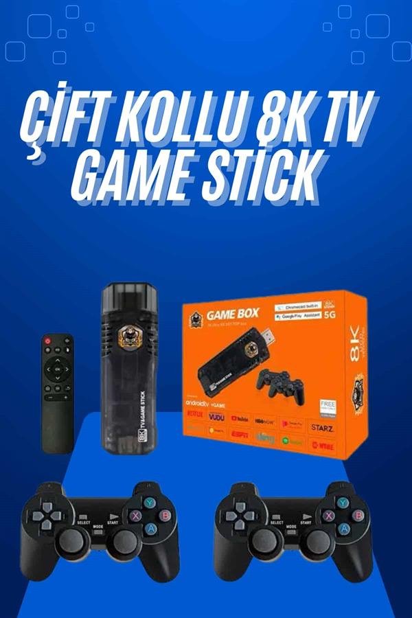 Game Stick Çift Oyun Konsolu Smart TV Game Box 8k Ultra HD 64 Gb - Görsel 2
