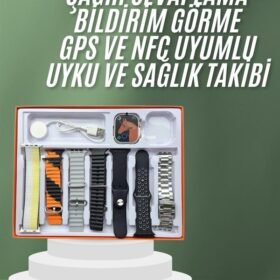 7 Kordonlu Akıllı Saat Plastik Kordon Hasır Kordon Çelik Kordon