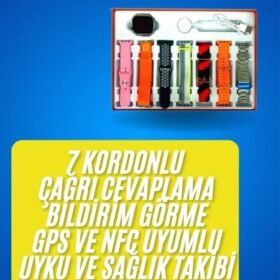 Akıllı Saat Çağrı Cevaplayabilen Unısex 7 Kordonlu Müzik Dinleme