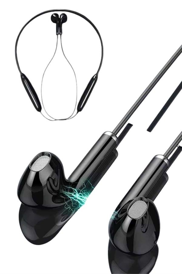 Kablolu Kulak İçi Bluetooth Kulaklık 60 Saat ANC Özellikli Boyun Bantlı - Görsel 3