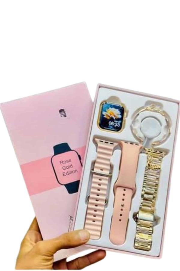 Yeni Nesil Kadın Akıllı Saat Rose Gold Android ve İos Uyumlu - Görsel 4