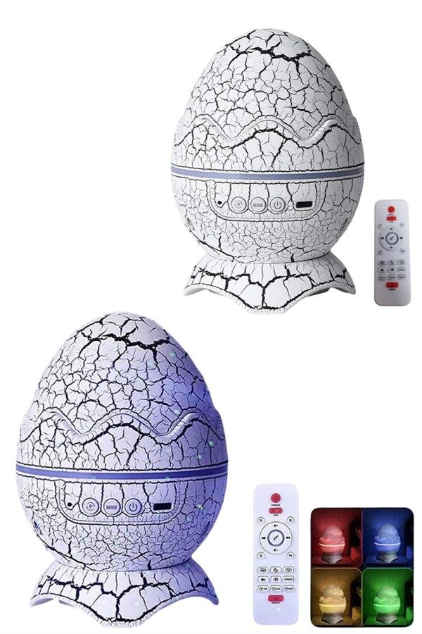 Bluetooth Hoparlör Dinozor Yumurtası Gece Masa Lambası Projektör - Görsel 3