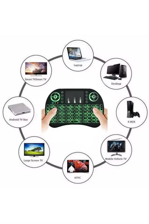 Işıklı Kablosuz Mini Klavye ve Dokunmatik Mouse Seti Türkçe Kablosuz - Görsel 5