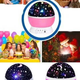 Renkli Yıldızlı Gökyüzü Projeksiyon Gece Lambası Pilli ve USB Kablolu