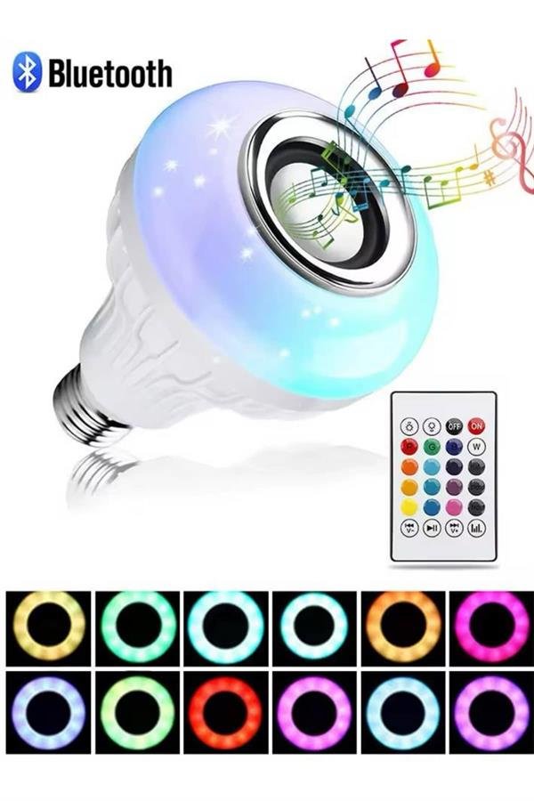 Lamba Hoparlör Ampül Görünümlü Renk Değiştirebilen Android ve İOS Uyumlu - Görsel 4