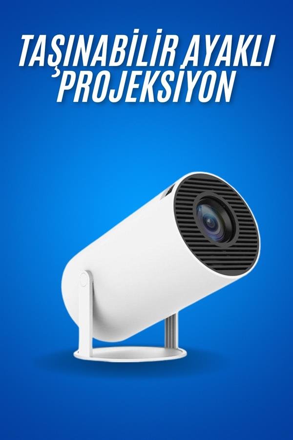 Sinema Projektörü Android HDMI USB WİFİ Ses Çıkışlı Ayaklı Projeksiyon Taşınabilir - Görsel 2