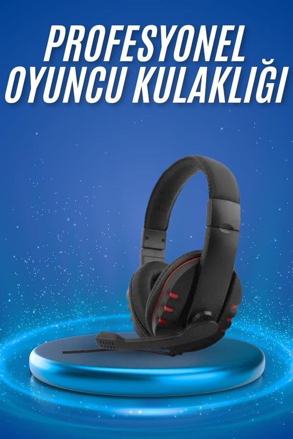 Oyuncu Kulaklığı Kulak Üstü Kablolu Stereo Mikrofonlu Yumuşak Kulak Yastığı - Görsel 2