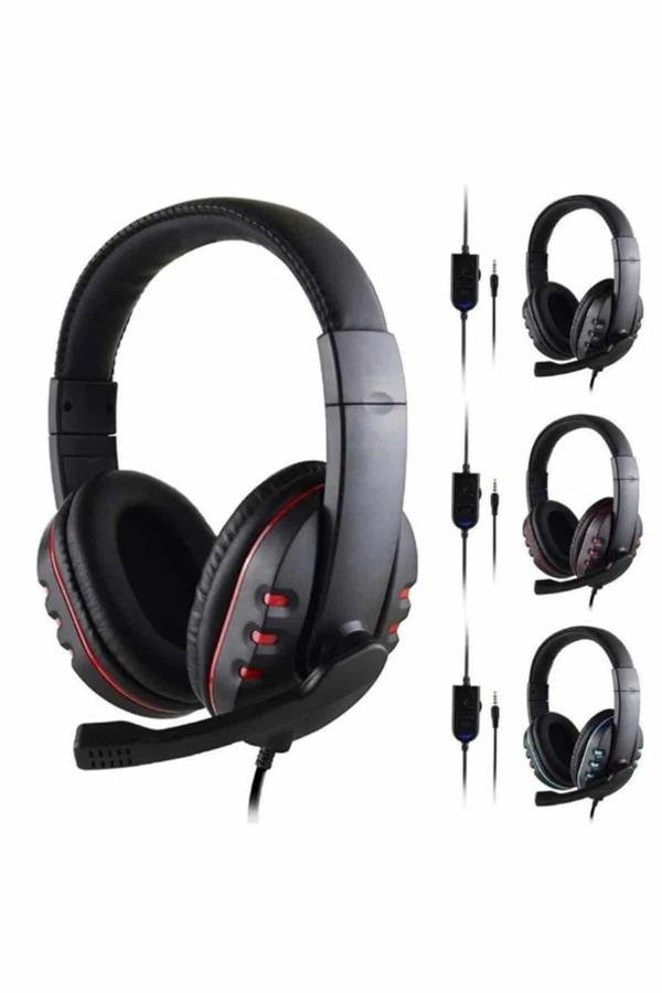 Oyuncu Kulaklığı Kulak Üstü Kablolu Stereo Mikrofonlu Yumuşak Kulak Yastığı - Görsel 4