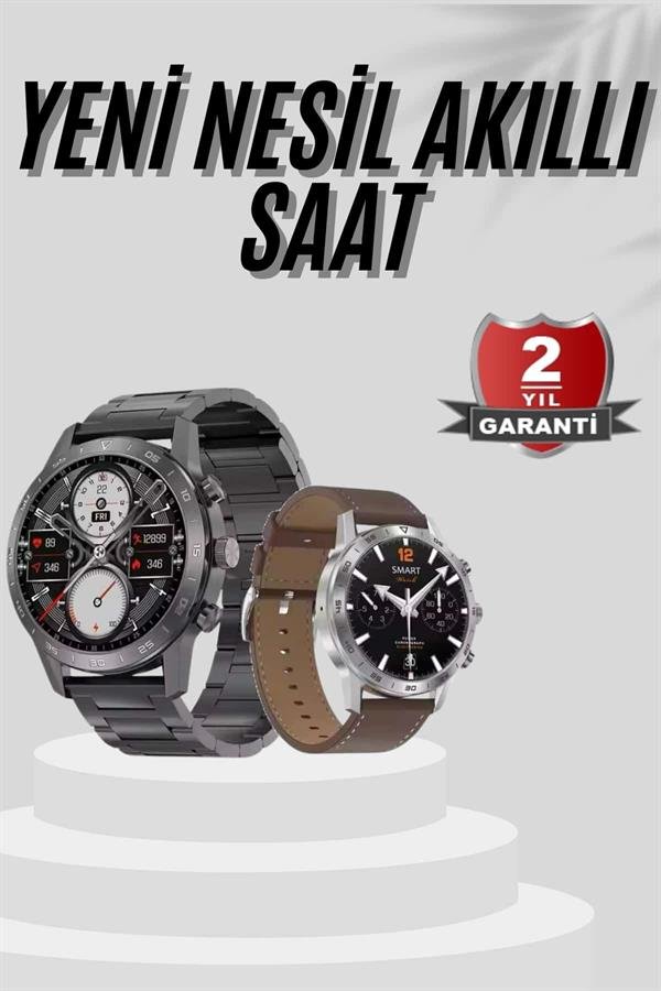 Akıllı Saat Çelik Kordon Çağrı Cevaplama Amoled Ekran Titreşimli Uyku ve Sağlık Takibi - Görsel 2