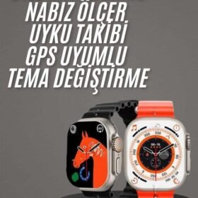 Yeni Model Akıllı Saat Ultra Smart Watch Gümüş Kasa 45mm Titreşim