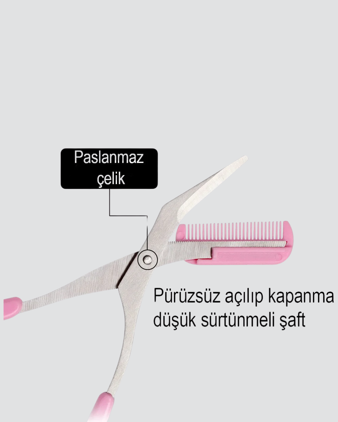 Kaş Şekillendirme Makası Taraklı – Hassas ve Güvenli Kesim - Görsel 5