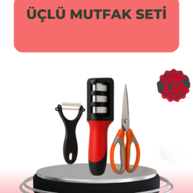 3 Parçalı Çok Fonksiyonlu Mutfak Makas Seti – Paslanmaz Çelik Ergonomik Tasarım