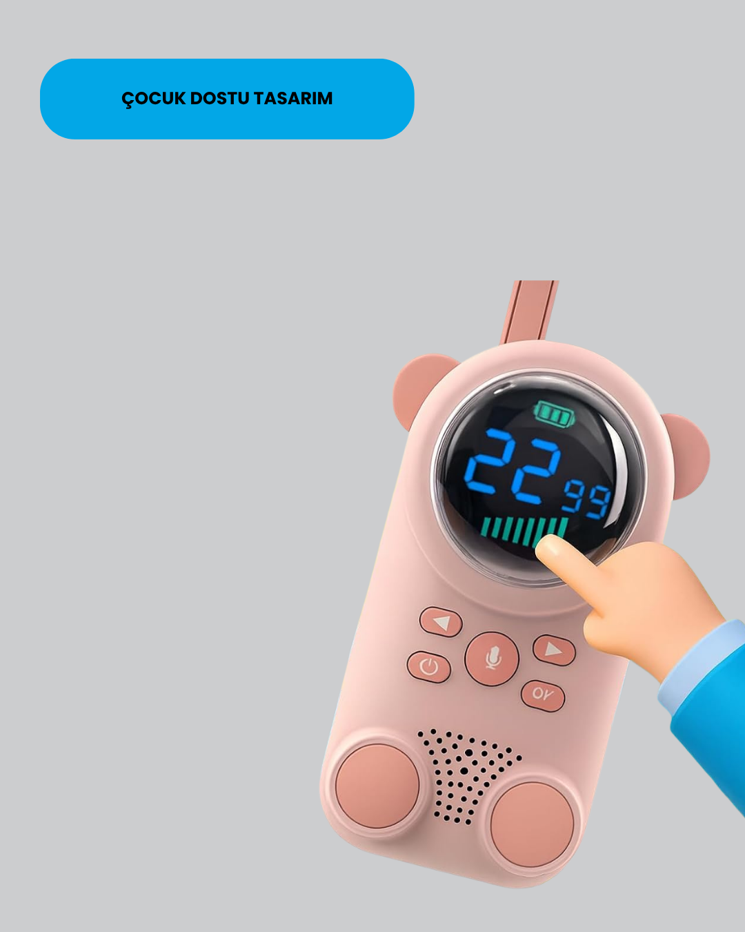 Uzun Menzilli Bebek Telsizi – VOX Modlu Renkli LCD Ekranlı - Görsel 3