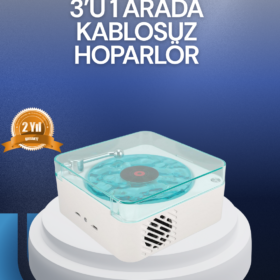 Bluetooth Hoparlör – 3-ü-1 Saatli Gece Lambası ve Vintage Tasarım