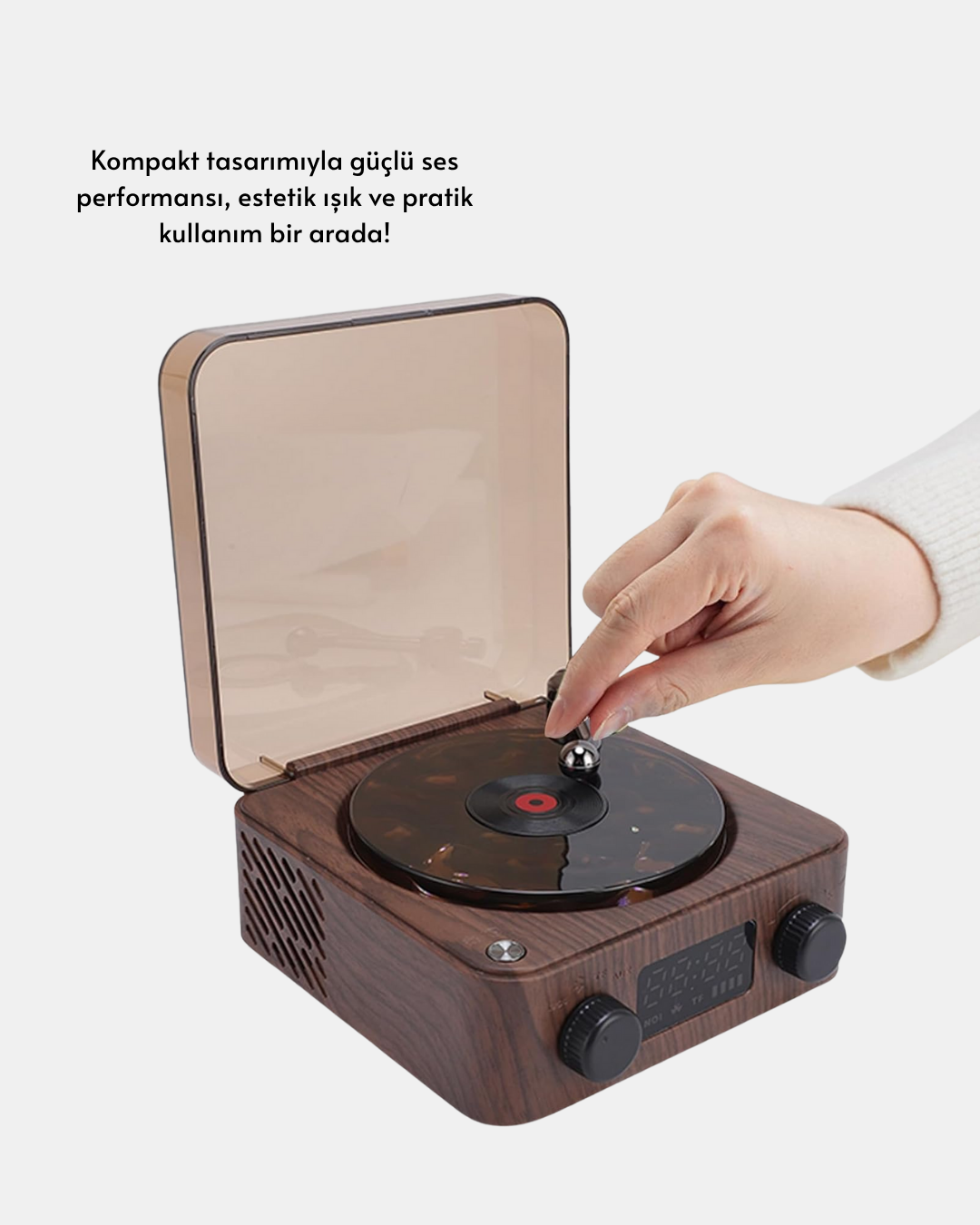 Dekoratif Gece Işıklı Bluetooth Hoparlör – Saatli Tasarım - Görsel 3