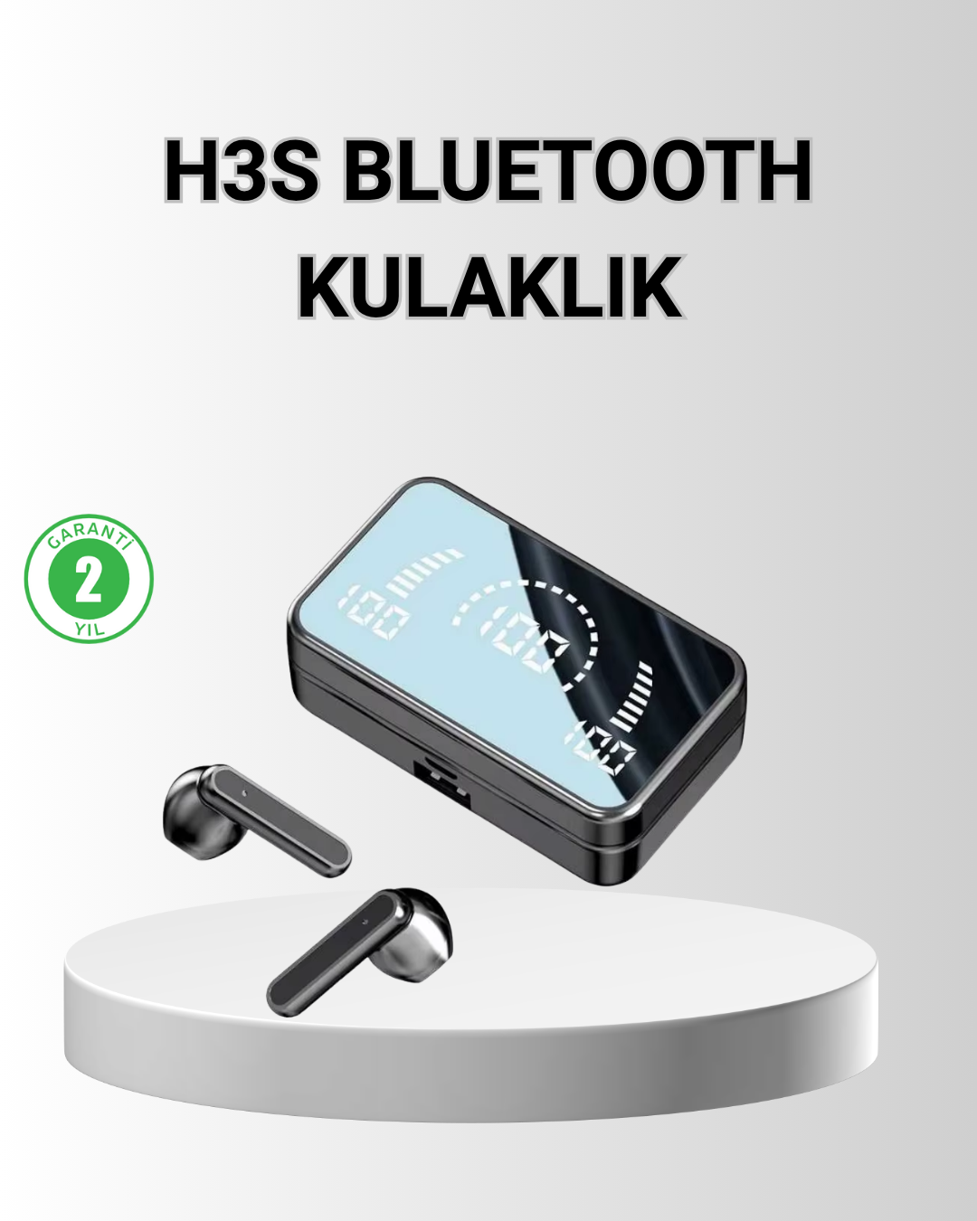 Ayna Ekranlı Bluetooth 5.1 Kablosuz Kulaklık – 3500 mAh Şarj Kutusu Suya Dayanıklı