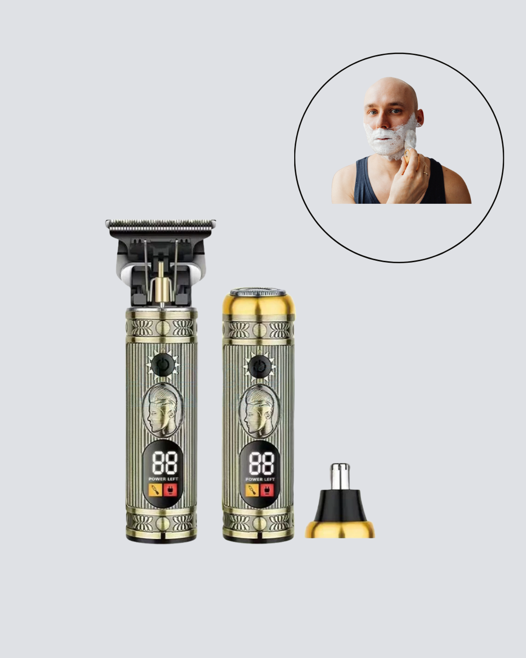 T Bıçaklı Profesyonel Saç ve Sakal Düzeltici – 8 Kılavuz Tarağı 2’si 1 Arada Burun ve Sakal Trimmer - Görsel 3