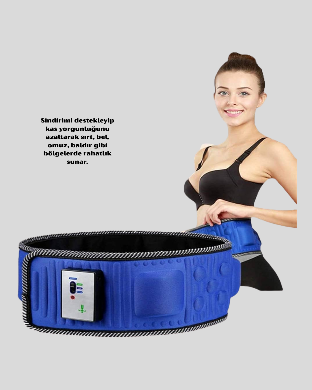 Motorlu Titreşimli Masaj Kemeri – 5 Hız Ayarı ve 2 Fonksiyonlu Çalışma Modu - Görsel 2