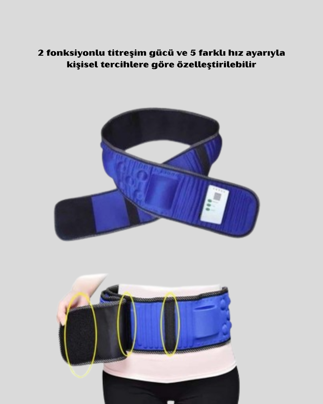 Motorlu Titreşimli Masaj Kemeri – 5 Hız Ayarı ve 2 Fonksiyonlu Çalışma Modu - Görsel 3