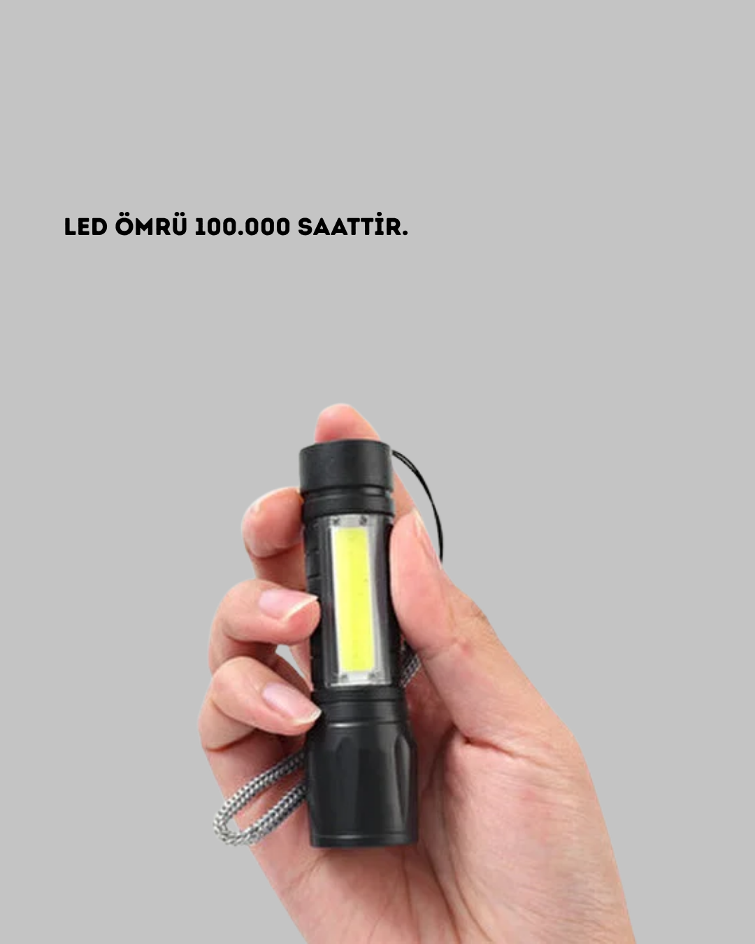 Profesyonel 4 Modlu Şarjlı El Feneri | 1300 mAh Batarya | Cree LED Teknolojisi - Görsel 5