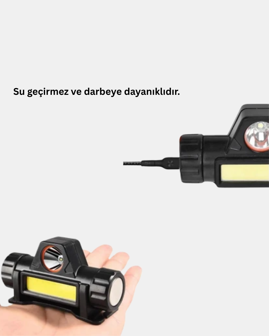 Şarjlı LED Kafa Feneri – Çift Fonksiyonlu 200LM Işık Gücü IP44 Suya Dayanıklı - Görsel 3