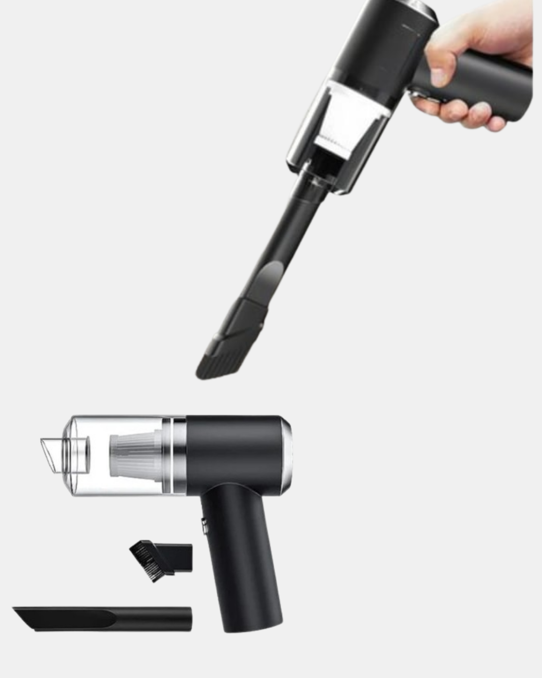 Kablosuz El Süpürgesi – Araç İçi Temizlik İçin 5500PA Güçlü Emiş USB Şarjlı - Görsel 3