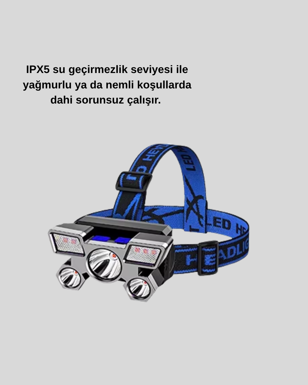 Profesyonel Şarjlı LED Far – IPX5 Suya Dayanıklı 4 Işık Modu Hareket Sensörlü - Görsel 5