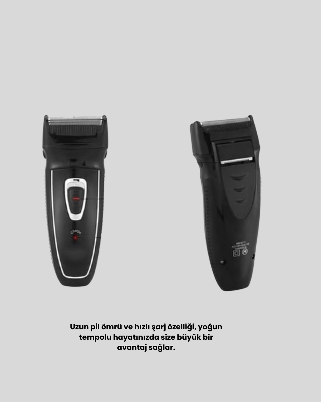 Uzun Pil Ömürlü Şarjlı Tıraş Makinesi – Hızlı Şarj Ergonomik Tasarım Çok Yönlü Kullanım - Görsel 3