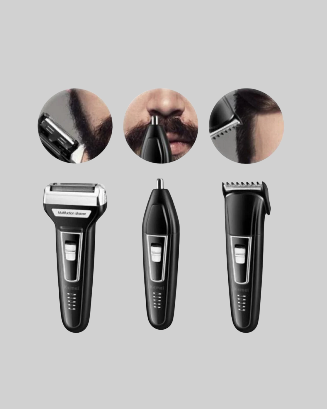 İnsua Erkek Bakım Seti – 3 Başlıklı Şarjlı Tıraş Makinesi 60 Dakika Kablosuz Kullanım - Görsel 3