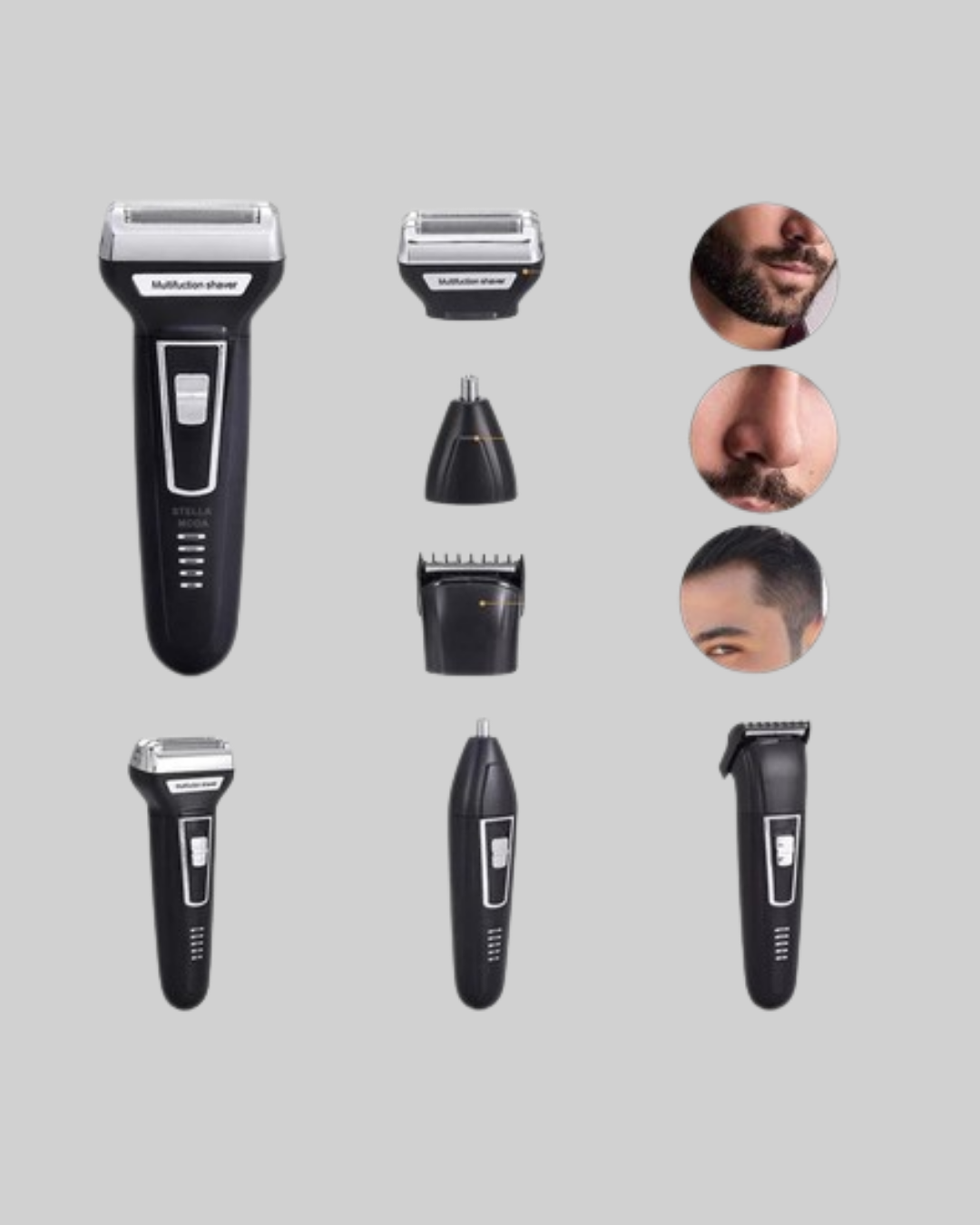 İnsua Erkek Bakım Seti – 3 Başlıklı Şarjlı Tıraş Makinesi 60 Dakika Kablosuz Kullanım - Görsel 4