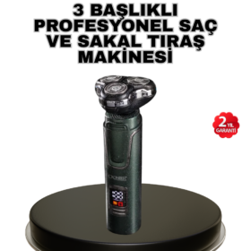 Kablosuz Profesyonel Erkek Bakım Seti – 3 Başlıklı 3D Akıllı Kesim Taşınabilir