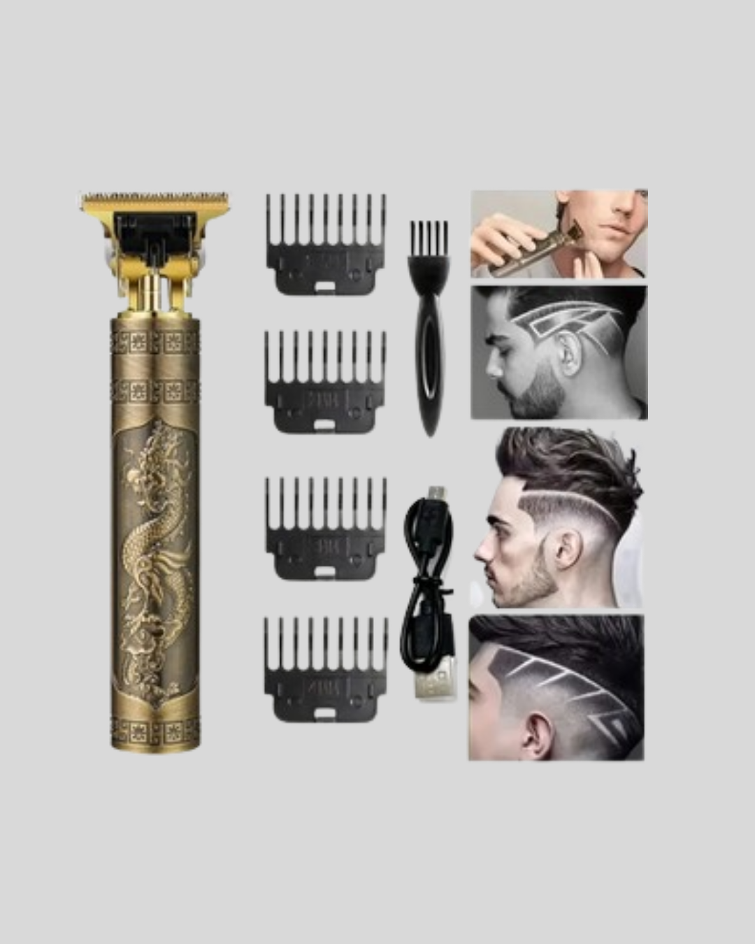 T Bıçaklı Profesyonel Çizik Tıraş Makinesi Seti – 120 Dakika Kullanım Şarjlı & Kablolu - Görsel 5